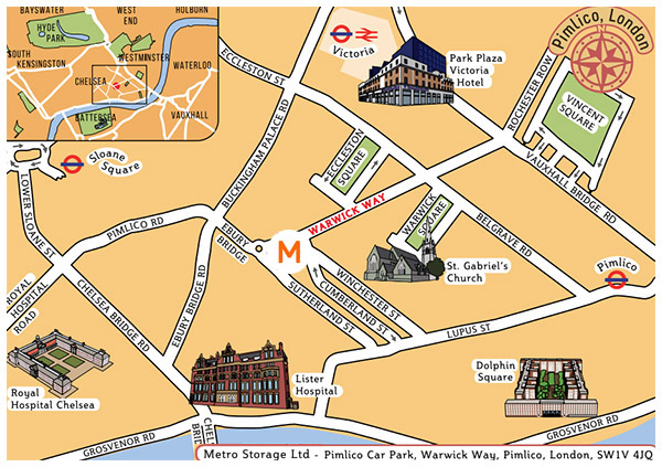Metro Storage Warwick Way Map